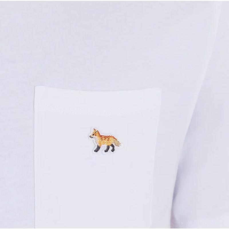 MAISON KITSUNE メゾン キツネ PROFILE FOX PATCH POCKET TEE-SHIRT GM00116KJ0008 フォックス パッチ ポケット Ｔシャツ  ワンポイント キツネ シンプル｜laxny-yh｜04