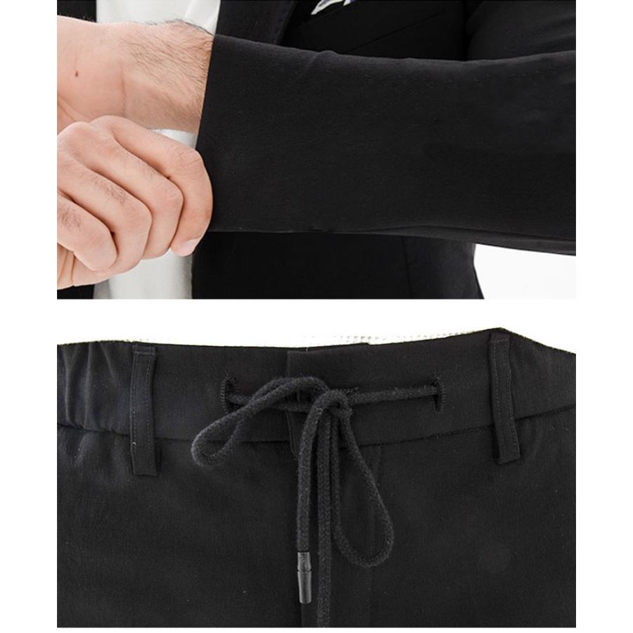 カジュアルスーツ メンズ 秋冬 秋服 セットアップ ストレッチ ナイロン素材 軽量 スーツ 上下セット ブラック Dress Code Laxny 送料 無料 Laxny Suit Laxny 通販 Yahoo ショッピング