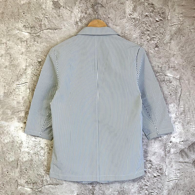 未使用級✨ザジジ　テーラードジャケット48 ストライプ柄本切羽アンコン 未使用級✨ザジジ テーラードジャケット48 ストライプ柄本切羽