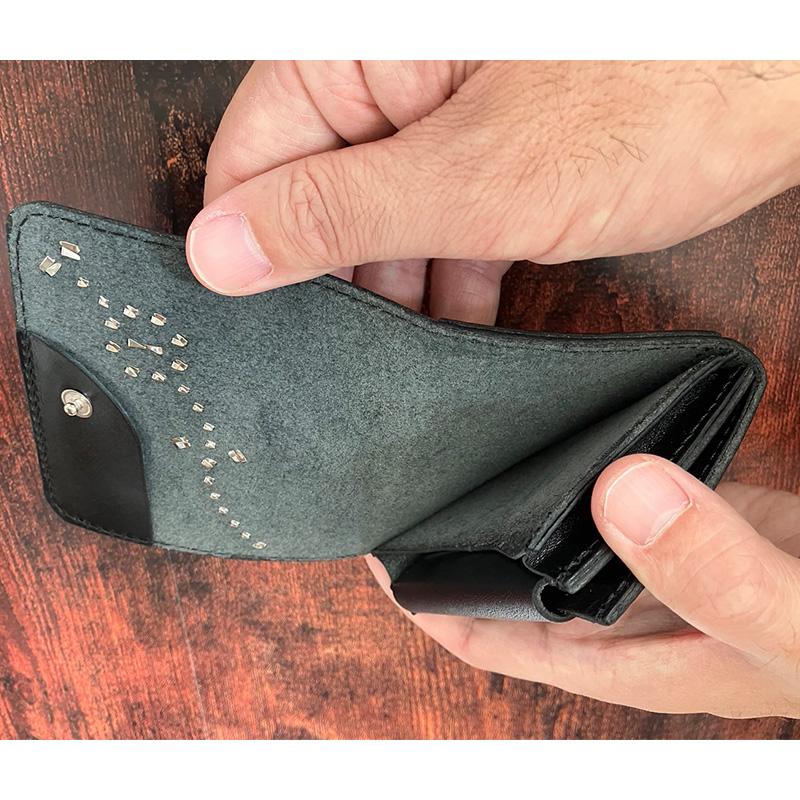 栃木レザー コンパクトウォレット タイプB スタッズカスタム 財布