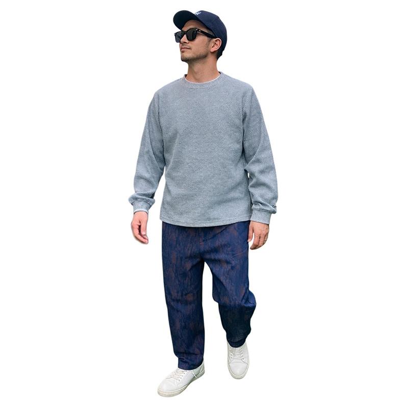 LAXNY】ワッフル ロンT メンズ 長袖Tシャツ サーマル 保温 ワッフル