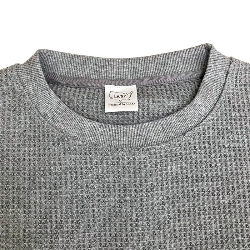LAXNY】ワッフル ロンT メンズ 長袖Tシャツ サーマル 保温 ワッフル
