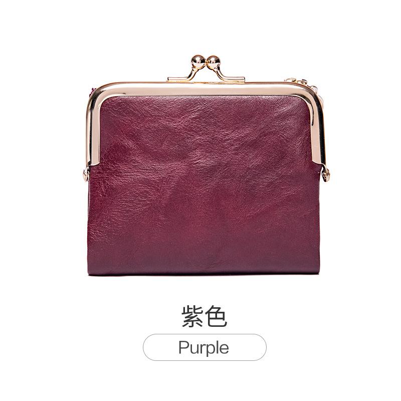 B級品》《全8色》がま口財布 本革 ハンドメイド 二つ折り財布 ミニ財布