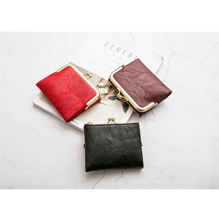 がま口両面折りお財布　ハンドメイド　本革 B級品》《全8色》がま口財布 本革 ハンドメイド 二つ折り財布 ミニ財布