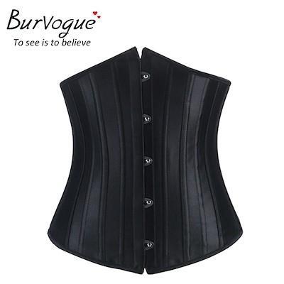SlimForce コルセット 調整可能 黒 Burvogue 【正規品】 バーヴォーグ 23051 コルセット 24p強化 シングル