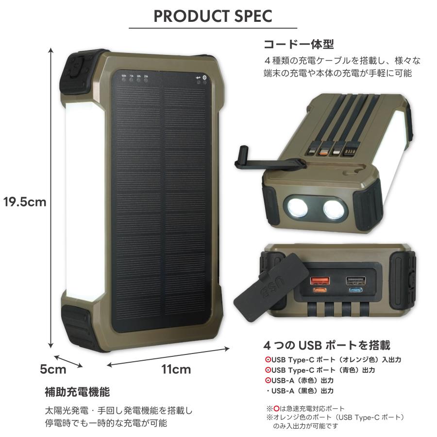 FUTURE FOX 防災 災害用 30,000mAh モバイルバッテリー 大容量