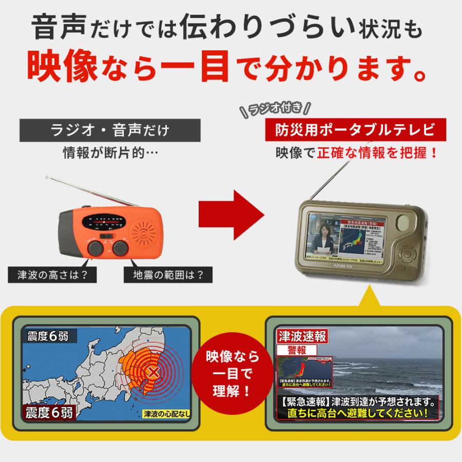 災害用　ラジオテレビ Amazon | 【2025発売】 防災ラジオ テレビ 7インチ大画面 IPX5防水
