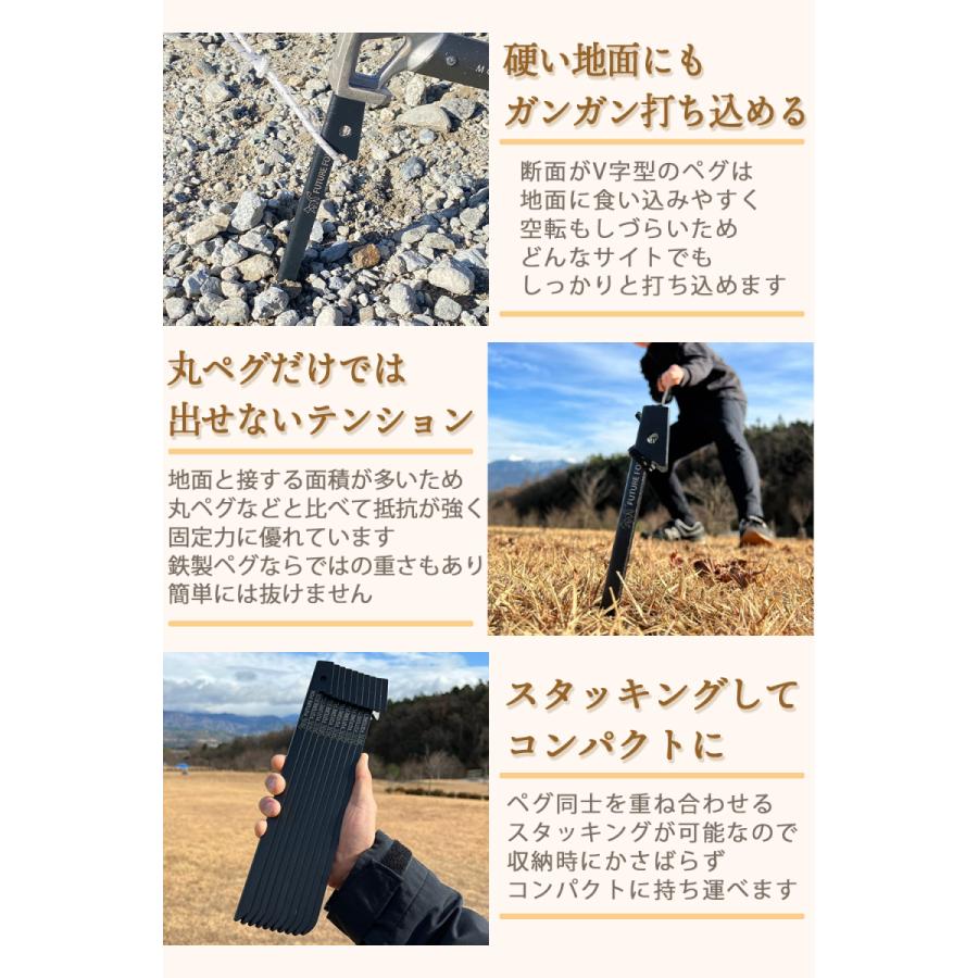 FUTURE FOX キツツキ ペグ 鉄製 V字型 30cm 10本セット フューチャー