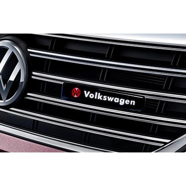 フォルクスワーゲン グリルバッジ 車フロントグリル LEDライト 1個