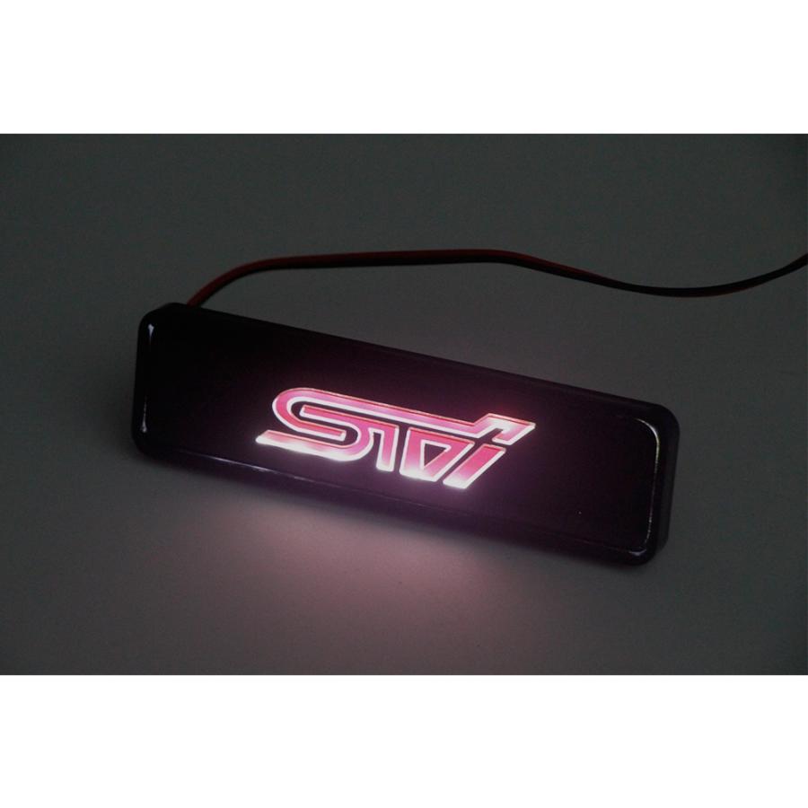 STI スバル グリルバッジ 車フロントグリル LEDライト 1個 エンブレム