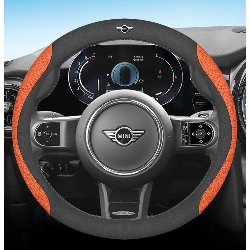 MINI（ミニ） ◇ミニ BMW MINI◇オレンジ花柄◇ハンドルカバー