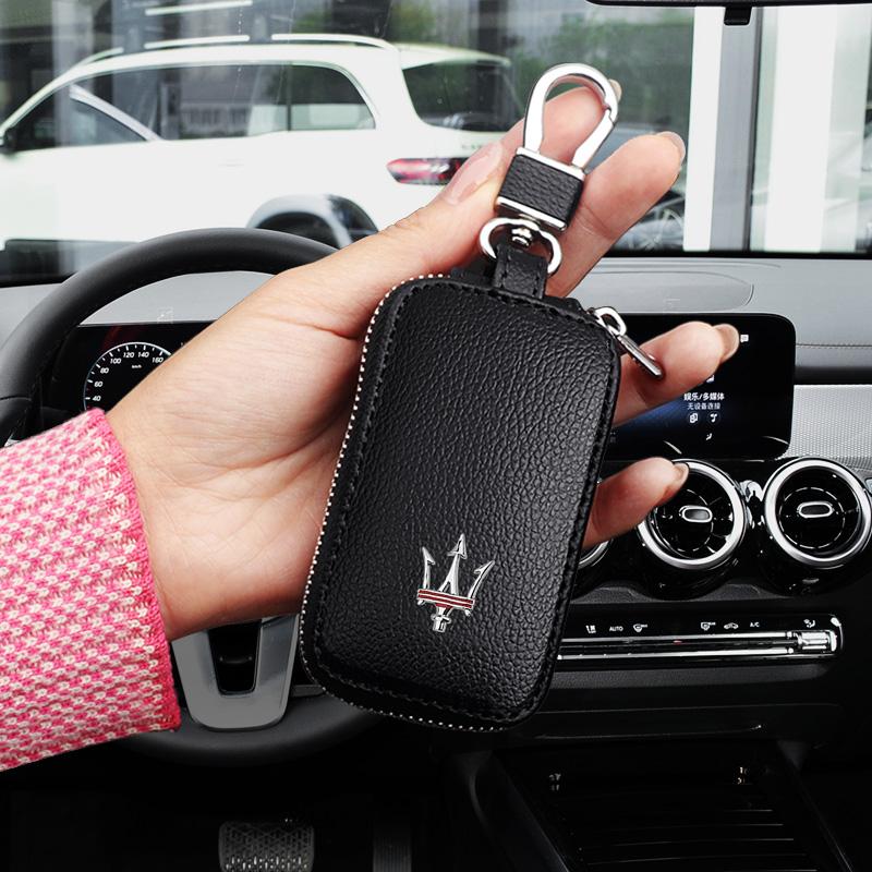 マセラティ レザー リモコンキーケース ブラック Maserati（マセラティ） ◇マセラティ Maserati◇ブラック◇車用