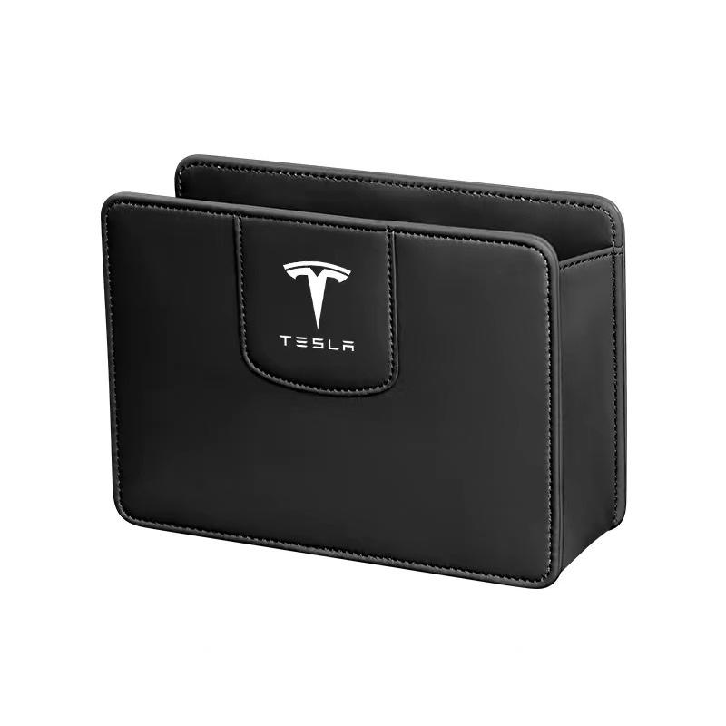☆テスラ TESLA☆ブラック☆車用ゴミ箱 PUレザー 多機能収納袋 収納