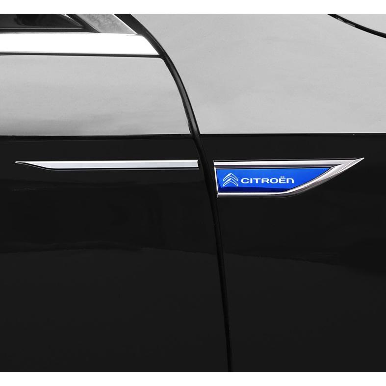 シトロエン（CITROEN） ★シトロエン CITROEN★ブルー★フェンダー サイド エンブレム 金属製 ステッカー シール 外装 デカール ...