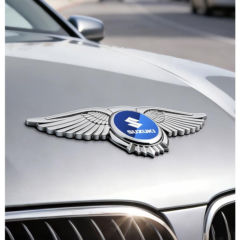 スズキ（SUZUKI） ☆ SUZUKI☆ブルー鏡面☆エンブレム カーステッカー 