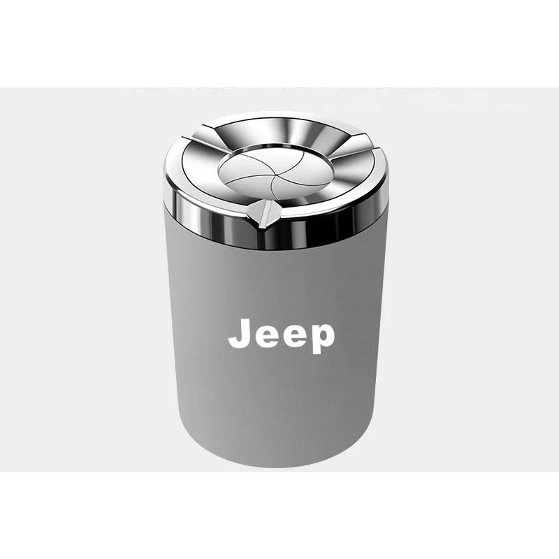 JT円筒形置き型灰皿　値引き価格‼️ Jeep（ジープ） ☆ジープ JEEP☆グレー☆車用灰皿 タバコ灰皿 回転式蓋