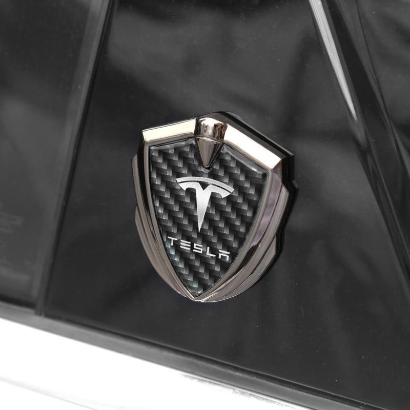 ◇テスラ TESLA◇シルバー◇ステッカー 車ロゴ エンブレム 3D立体 金属