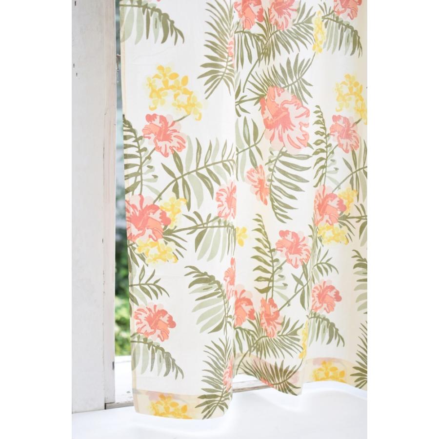 カーテン 間仕切り ハワイアン ボタニカル ヴィンテージ ハイビスカス