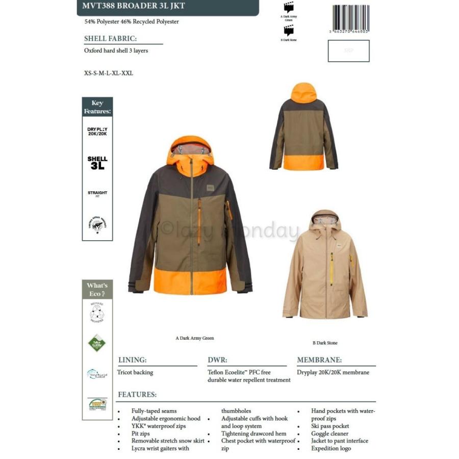 PICTURE ORGANIC CLOTHING BROADER 3L JKT メンズ スノー ウェア PICTURE ORGANIC CLOTHING BROADER 3L JKT メンズ スノー ウェア