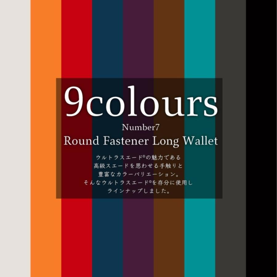 財布 長財布 メンズ財布 ラウンドファスナー メンズ 東レ ウルトラスエード ギフト 革 カーボンレザー Number7 | Number7 | 18