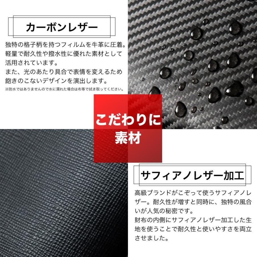 財布 サイフ メンズ 父の日 ギフト プレゼント 小銭入れ コインケース 本革 革 カーボンレザー L字 Number7 | Number7 | 13