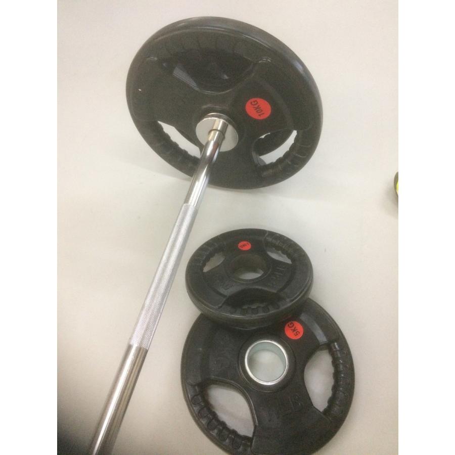 3グリップラバープレート　10kg2枚　5kg2枚　2.5kg2枚 & 50mm オリンピックシャフト |  | 02
