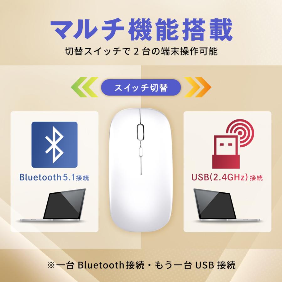 マウス Bluetooth 無線 ワイヤレスマウス 充電式 静音 光学式 超薄型 2.4GHz ワイヤレス ブルートゥース 高精度 小型 軽量 高感度 |  | 16