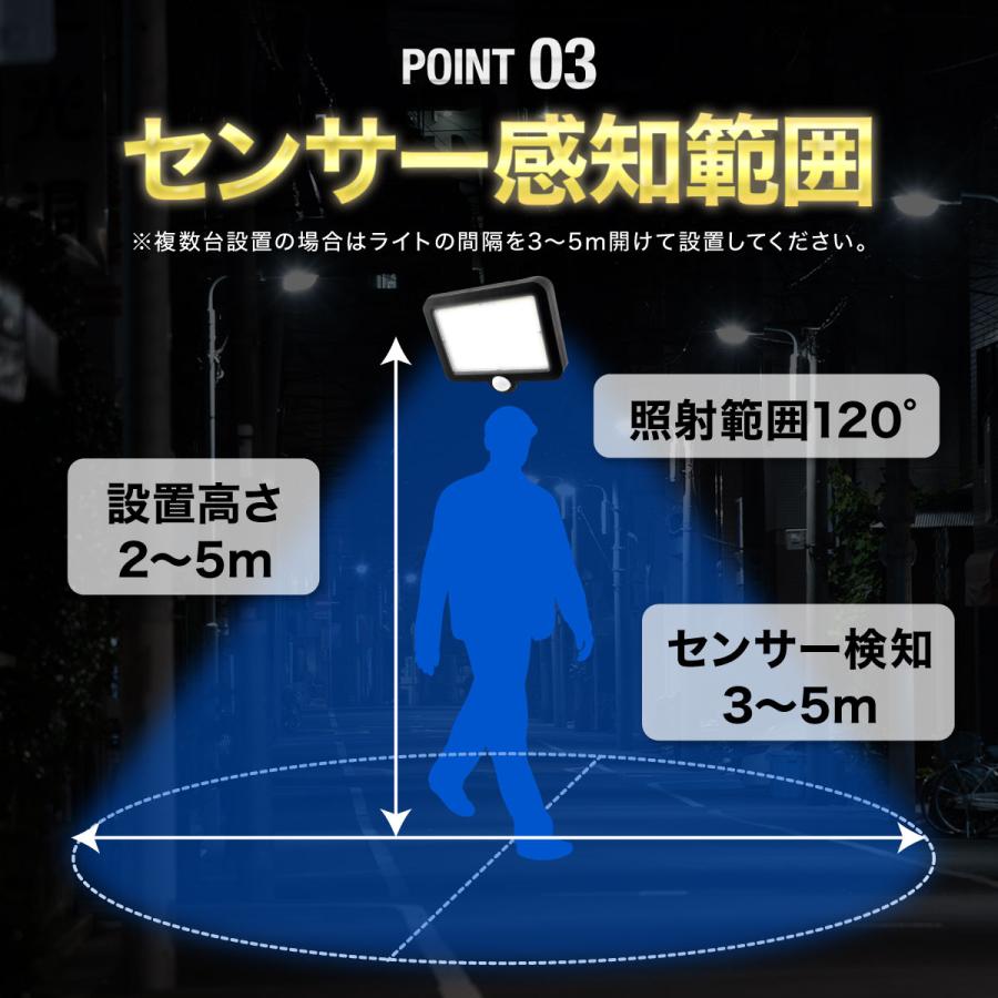 ソーラーライト センサーライト 屋外 led 人感 防水 2個セット 分離式 充電式 明るい ガーデンライト 壁掛け 防犯灯 2台 2灯 室内｜lblb｜08