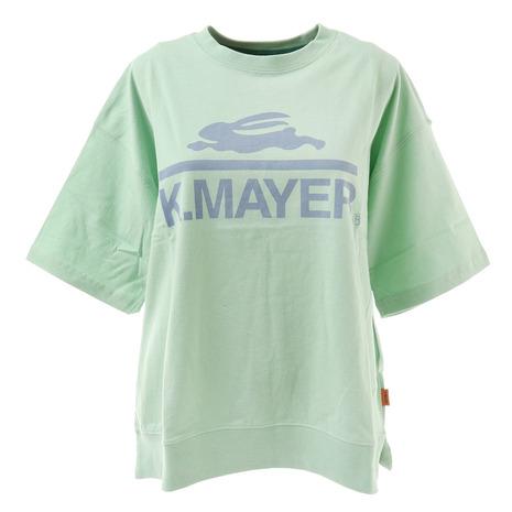 クリフメイヤー KRIFF MAYER ロゴ半袖ゆるTシャツ グリーン 中古 1967212L-64 L ゆったり ティーシャツ カジュアル スピード対応 全国送料無料 GREEN クルーネック トップス レディース