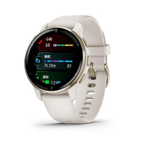 ガーミン（GARMIN）（メンズ、レディース）スマートウォッチ 時計 ヴェニュー2 プラス Venu 2 Plus White / Cream Gold 010-02496-42の画像