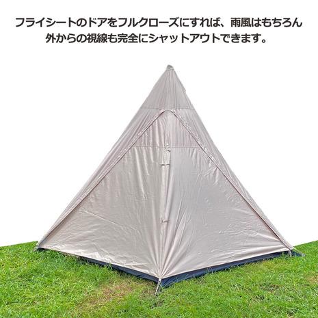 タンシャンゼ（TAN XIAN ZHE） テント マウンテンハット3 TXZ-1115 SB サンドベージュ 4〜5人用 ワンポールテント 防虫 防風 防水 アウトドア キャンプ｜lbreath｜02