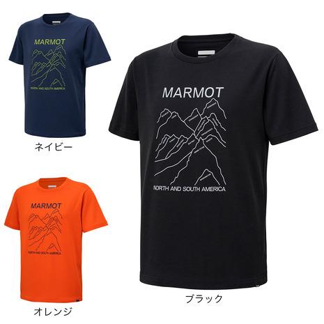 マーモット 安いそれに目立つ Marmot 半袖Tシャツ マウンテンズプリントハーフスリーブティー 豪華 TOMRJA50 376円 BK メンズ 2