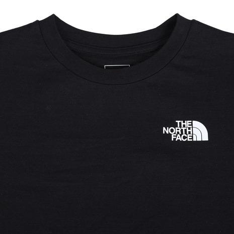 ノースフェイス（THE NORTH FACE）（キッズ）半袖 Tシャツ ショートスリーブバックスクエアロゴティー NTJ32333 K ブラック トップス バックロゴ 綿100｜lbreath｜03