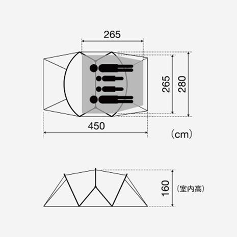 スノーピーク（snow peak） テントタープセット 3人用 4人用 ランドネスト M SET-260 キャンプ ファミリー｜lbreath｜07