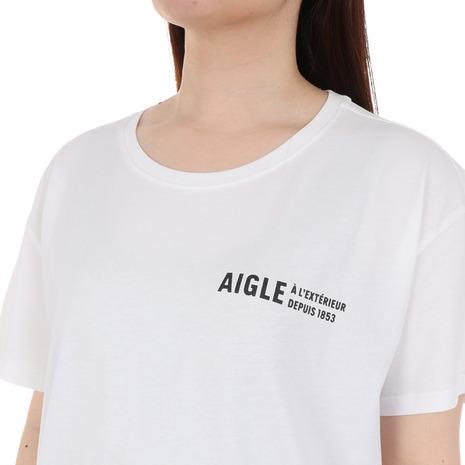 エーグル（AIGLE）（レディース）クルーネック ロゴ 半袖Tシャツ ZTFAV75-004｜lbreath｜06