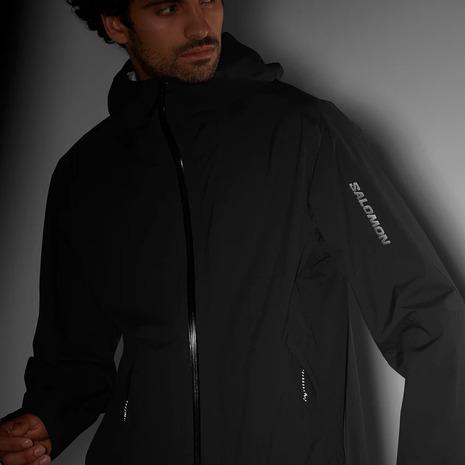 SALOMON サロモン 登山シェルジャケット レインウェア ブラック Mサイズ SALOMON（サロモン） （メンズ）レインウェア 雨具 防水透湿 シェル
