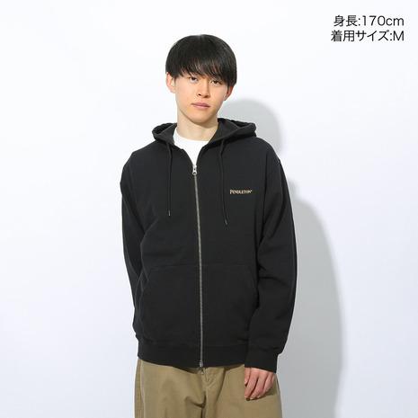 ペンドルトン（PENDLETON）（メンズ、レディース）フレンチテリー バックプリント 長袖ジップアップフーディー 19807036 BLK_1