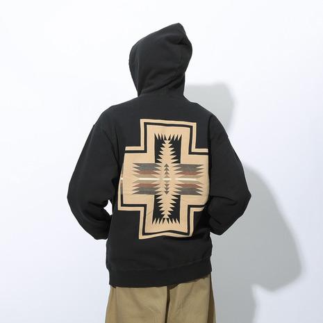 ペンドルトン（PENDLETON）（メンズ、レディース）フレンチテリー バックプリント 長袖ジップアップフーディー 19807036 BLK_3