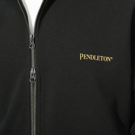 ペンドルトン（PENDLETON）（メンズ、レディース）フレンチテリー バックプリント 長袖ジップアップフーディー 19807036 BLK_7