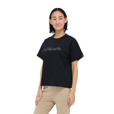 ホールアース（Whole Earth）（レディース）カットソー 半袖 LONG COOL Tシャツ WE2TDZ57 BLK 冷感 速乾 | WHOLE EARTH