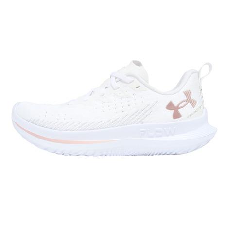 アンダーアーマー（UNDER ARMOUR）（レディース）ランニングシューズ ジョギングシューズ ベロシティ 4 ホワイト ピンク 3027586 105 スニーカーの画像
