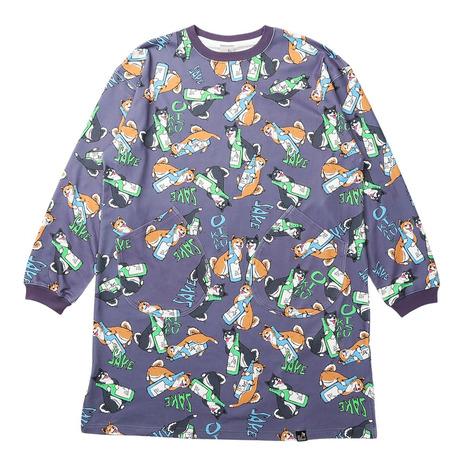 ゴースローキャラバン(GOSLOWCARAVAN)寝るまで気持ちいい総柄スムースワンピース 356116 BLU(Lady’s) go slow caravan（ゴースローキャラバン） ゴースローキャラバン