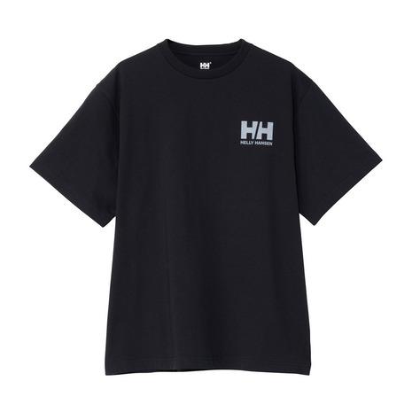 ヘリーハンセン（HELLY HANSEN）（メンズ）半袖 HHラインバックプリントロゴ Tシャツ HE62634 K