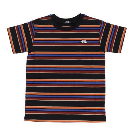 ザ・ノース・フェイス（THE NORTH FACE）（キッズ）ジュニア ボーダーTシャツ ハーフパンツ 上下セット NTJ32436 KKの画像