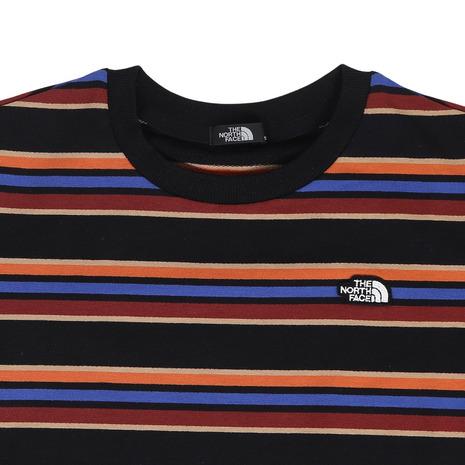 ザ・ノース・フェイス（THE NORTH FACE）（キッズ）ジュニア ボーダーTシャツ ハーフパンツ 上下セット NTJ32436 KKの画像