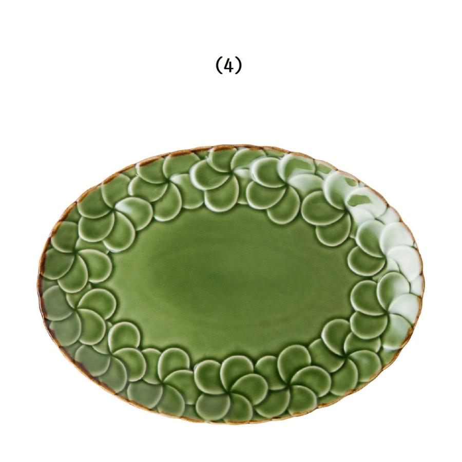 JENGGALA KERAMIK BALI ★ フランジパニ　ガラスプレート JENGGALA】 FRANGIPANI OVAL PARTIAL PATTERN PLATE