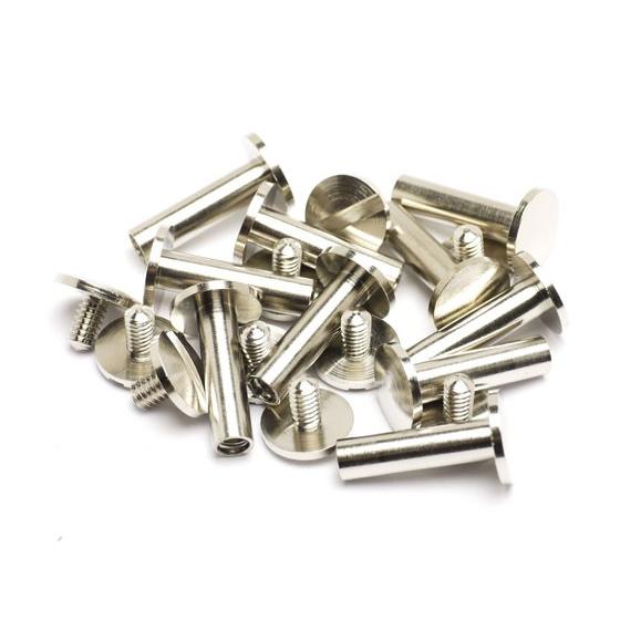 ネジ式カシメ 片ビス 大 ニッケル φ9×足の長さ15mm 線径4mm 10ヶ