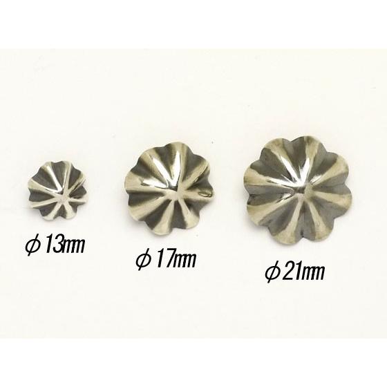 シルバー　ループ式　コンチョ シルバーコンチョ ループ式 シルバー φ21mm 1ヶ ループ【メール