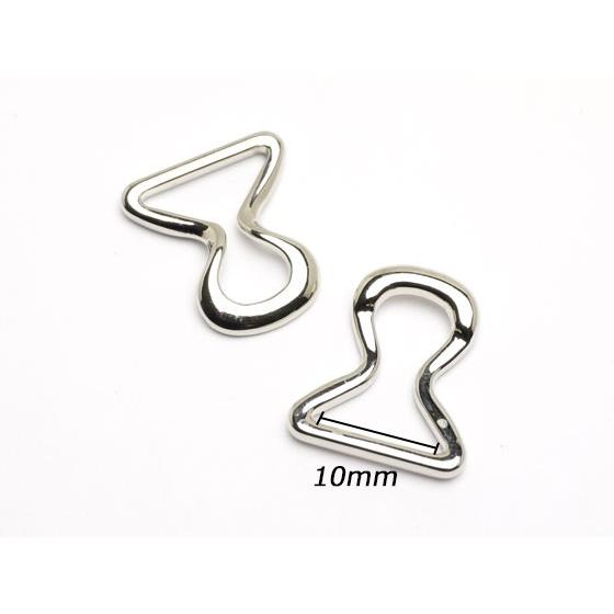 チョーカー止金具 ニッケル 内巾10mm 1セット【メール便対応