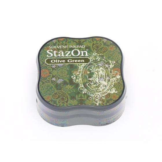 ステイズオン・ミディ オリーブグリーン 58×58×20mm 1ヶ【メール便対応】 [クラフト社]  レザークラフト工具 スタンプ用インク |  | 01